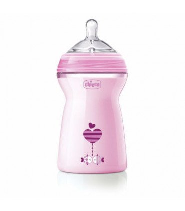 BIBERON NATFEELING 6M+ 330ML ROSA