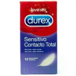 DUREX PRESERVATIVO SENSITIVO CONTACTO TOTAL 12UD