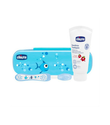 SET DENTAL CHICCO FLUOR AZUL 636 meses