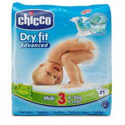 CHICCO PAÑAL DRY FIT TALLA 3 4-9KG 21ud