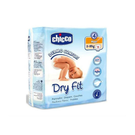 CHICCO PAÑAL DRY FIT TALLA 4 8-18KG 19ud