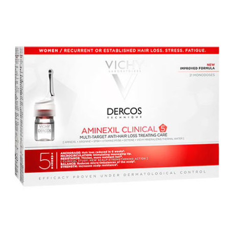 DERCOS AMINEXIL CLINICAL 5 MUJER 21x6ml